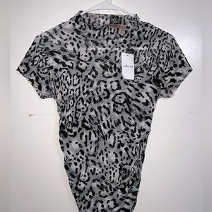 Willow & Root leopard print, mesh blouse. New with tags!